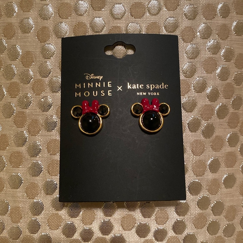 Kate Spade NY x Disney Minnie Mouse Stud Earrings, NWT